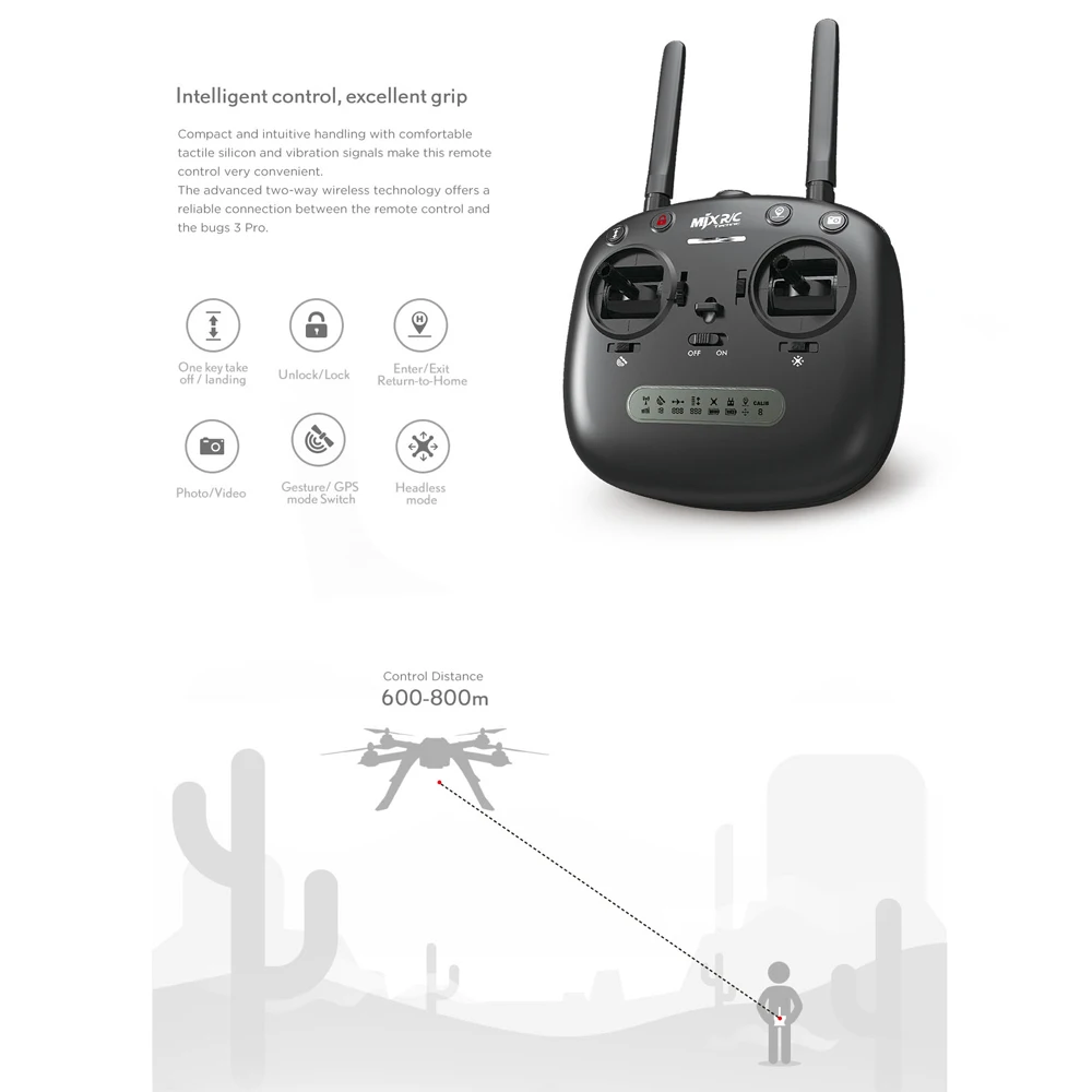 MJX Bugs 3 Pro B3 Радиоуправляемый Дрон с 720 P/1080 P Wi-Fi FPV Камера gps Follow Me (следуй за мной