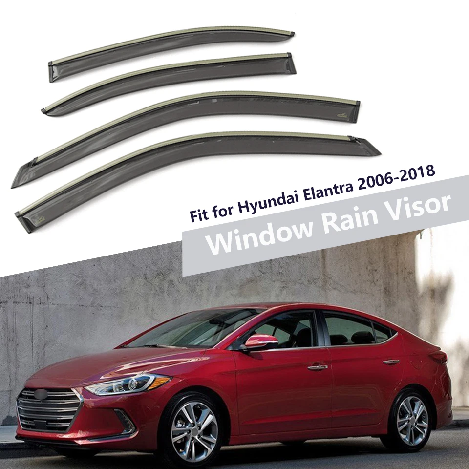 4 шт. авто окна дождь ветер для hyundai Elantra 2006- солнцезащитный экран Дефлектор козырек отделка Аксессуары любую погоду