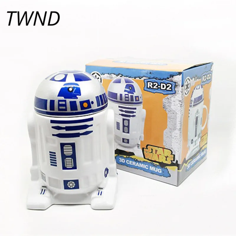 1 Звездные войны кофейные кружки R2D2 чашки и кружки с крышкой креативные посуда для напитков - Цвет: 1