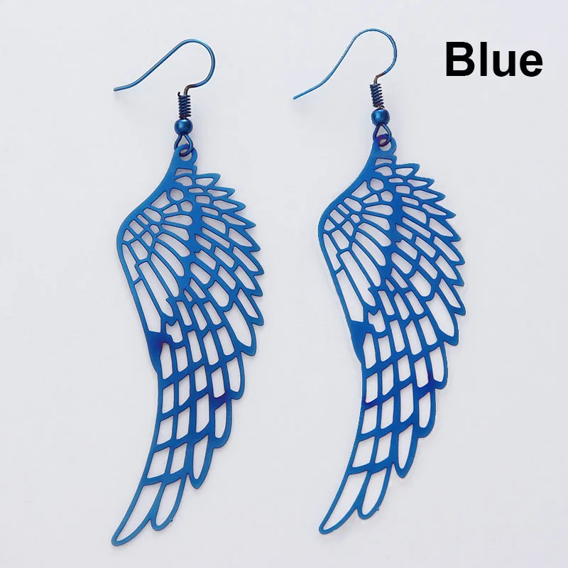 BOEYCJR Trendy Hollow Wing Metal Hook Earrings Handmade Tassel Fashion Jewelry Novel Party Drop for Women 2018 | Украшения и