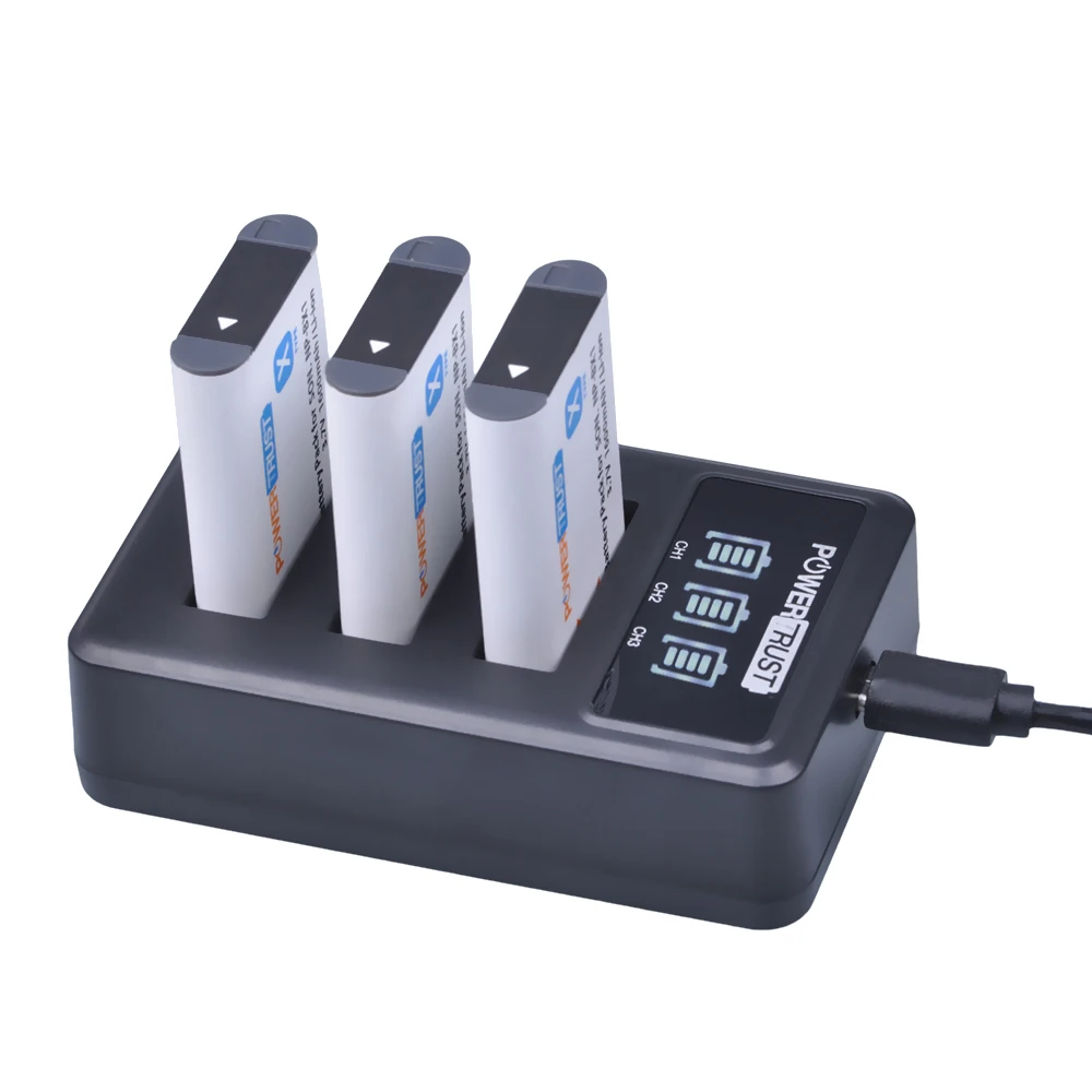PowerTrust USB зарядное устройство светодиодный аккумулятор NPBX1 с 3 слотами для Sony DSC RX1