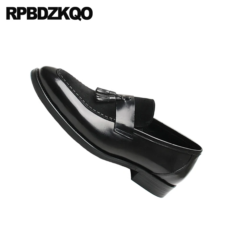 Нубук Мужская обувь с кисточками для выпускного вечера 2021 острым носком цвет: