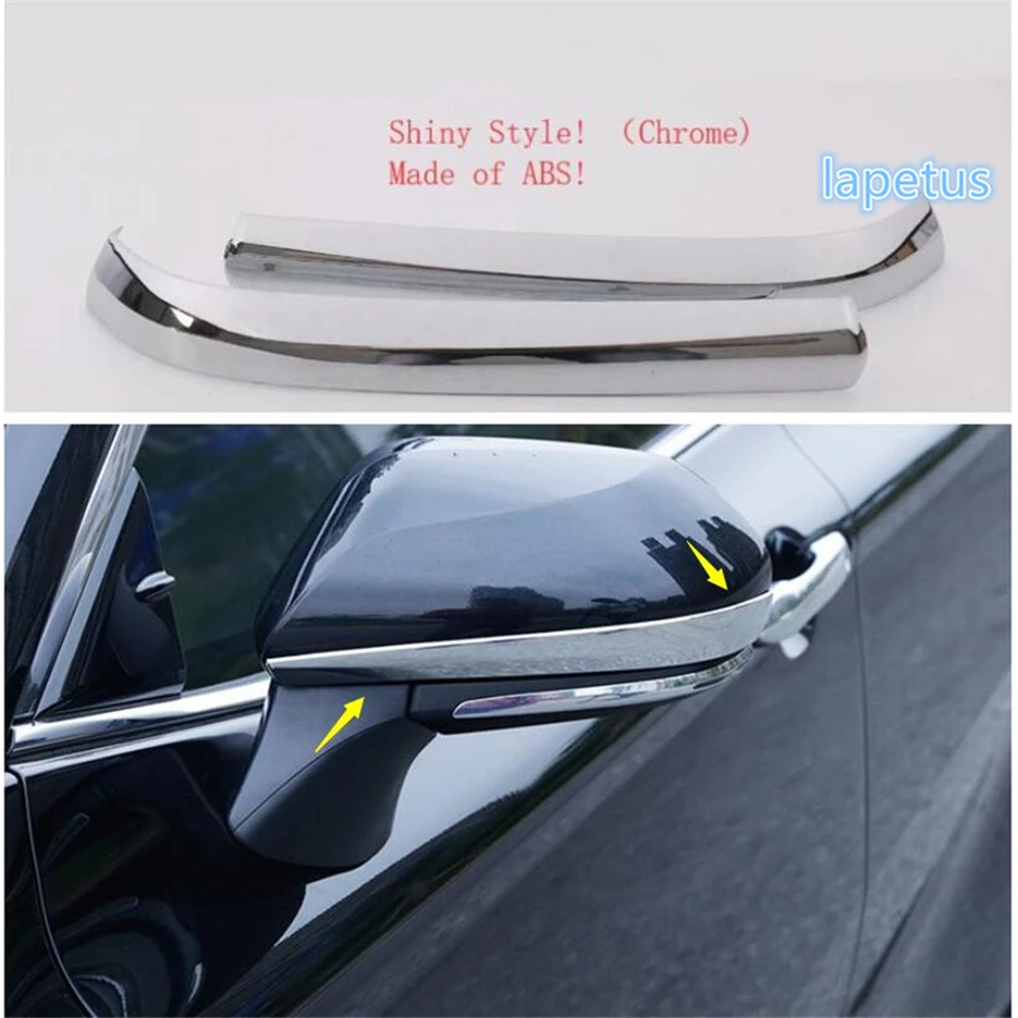 

Lapetus Door Rearview Mirror Streamer Strip Decoration Frame Cover Trim ABS Fit For Toyota Camry 2018 - 2022 / Chrome Style