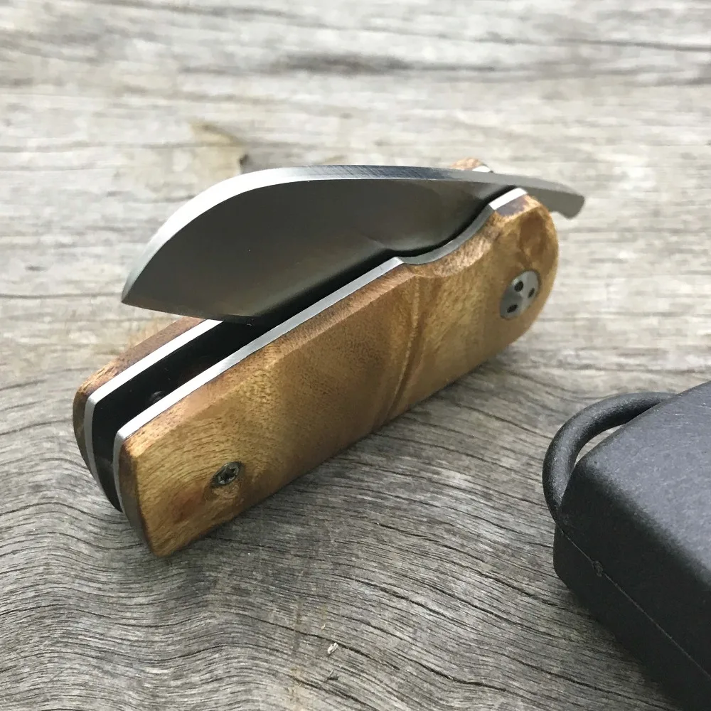 LDT Bluebird AB2 Folding Knife Damascus Blade Original Wood Handle Tactical Knife Hunting Camping Knives Pocket EDC Tool
