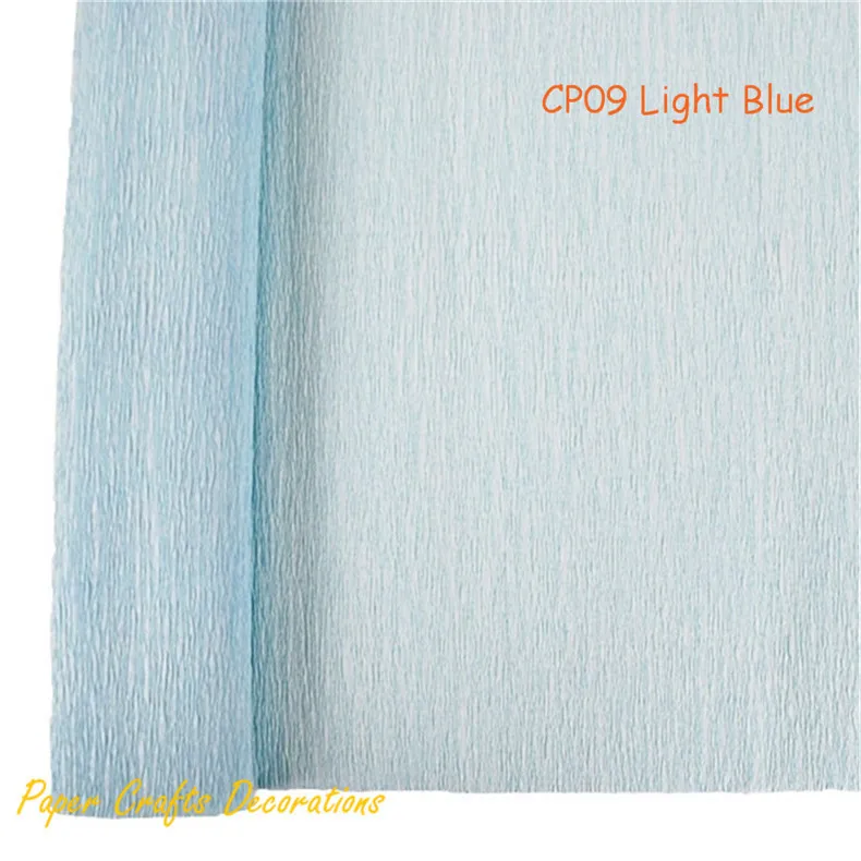 CP09 Light Blue 1 рулон) 50 см* 2,5 м индивидуальный светильник, рулон розовой креповой бумаги, итальянские вечерние украшения для подарков - Цвет: CP09 Light Blue