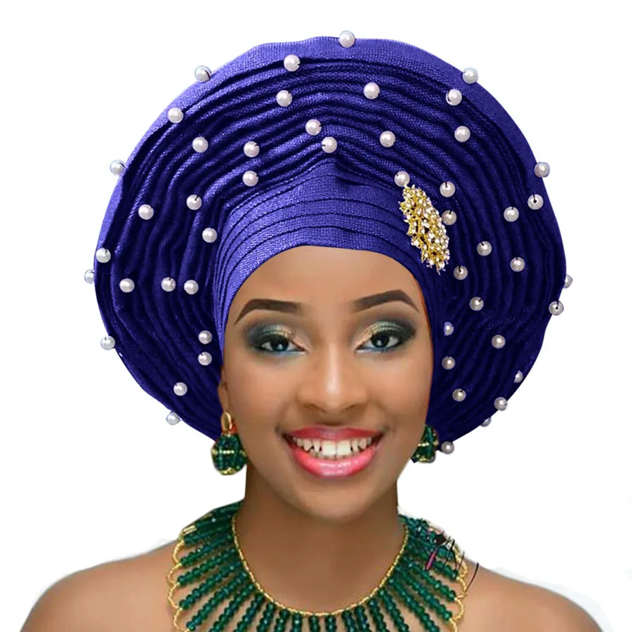 Aso oke головной убор с бисером aso oke нигерийский головной убор aso ebi африканский геле Авто геле Африканский головной убор
