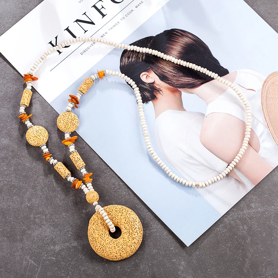 Красивая женщина Ожерелья для мужчин Jewelry основа для кулонов и ожерелья вулканического камня ожерелье Mujer колье-ошейник женские длинные Цепочки и ожерелья
