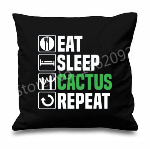 Новинка Подушка-кактус чехол &quot Eat Sleep кактус Повторите Чехлы забавная Подушка
