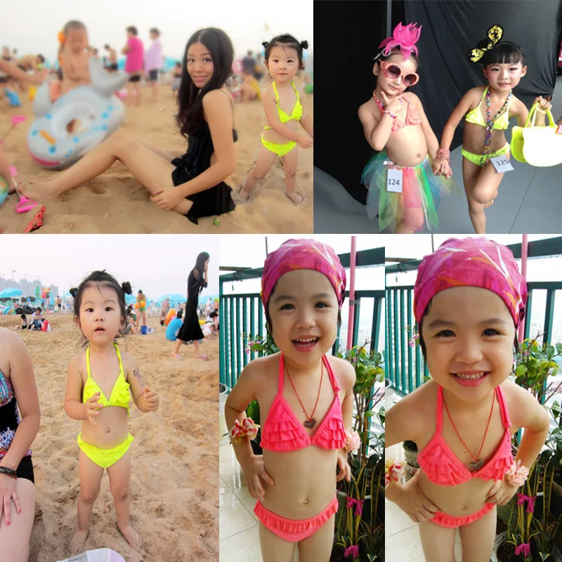 Для маленьких девочек biquini принцесса Бикини детей 2 предмета Купальники для