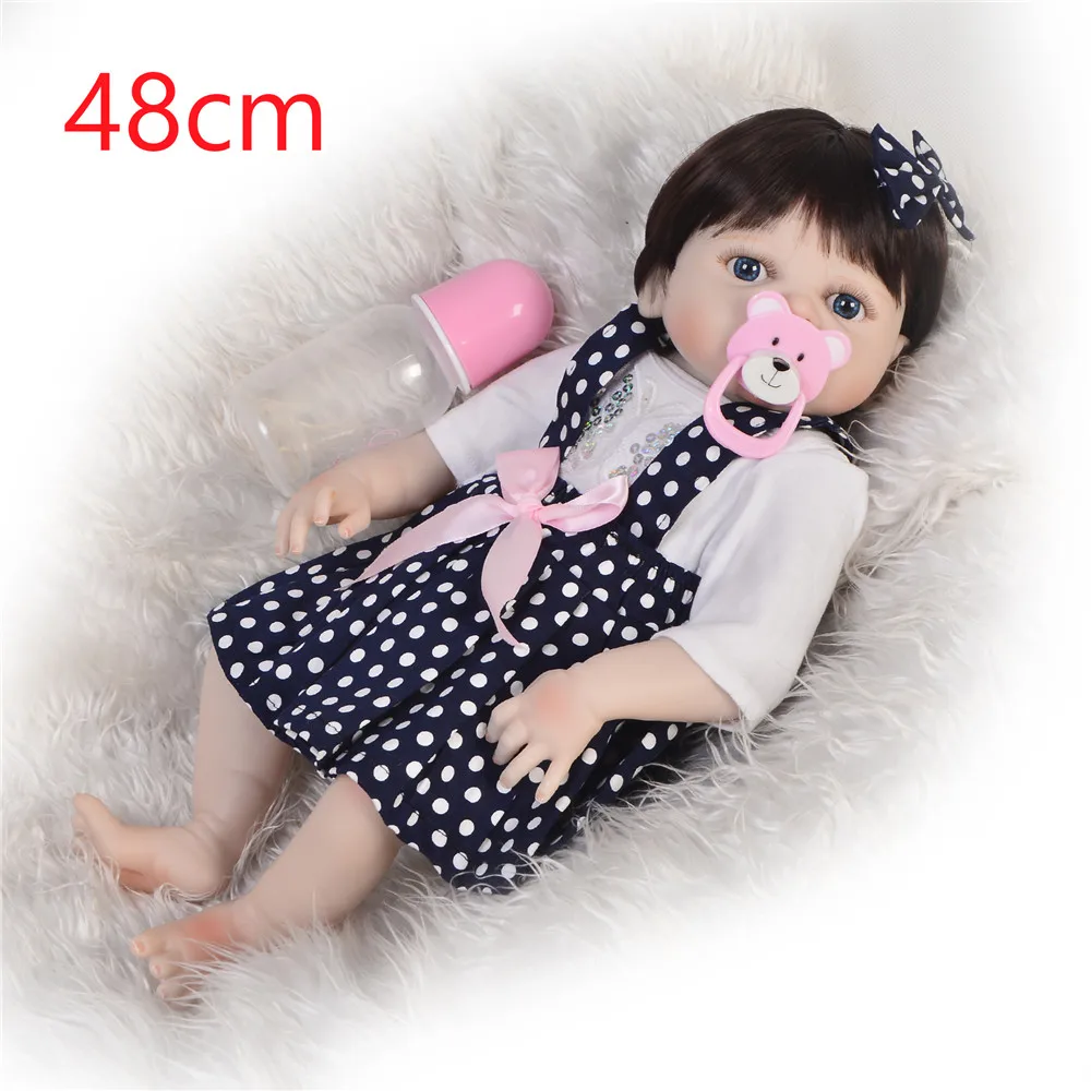 

48CM premie bebes Reborn Dolls Realistic newborn baby Doll soft full body silicone Boneca Doll npk doll Christmas Surprice