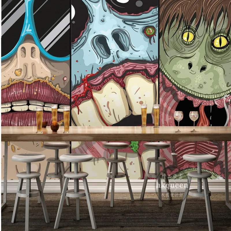 3D фото обои японский ужас анимированный мультяшный монстр мультфильм тема фон