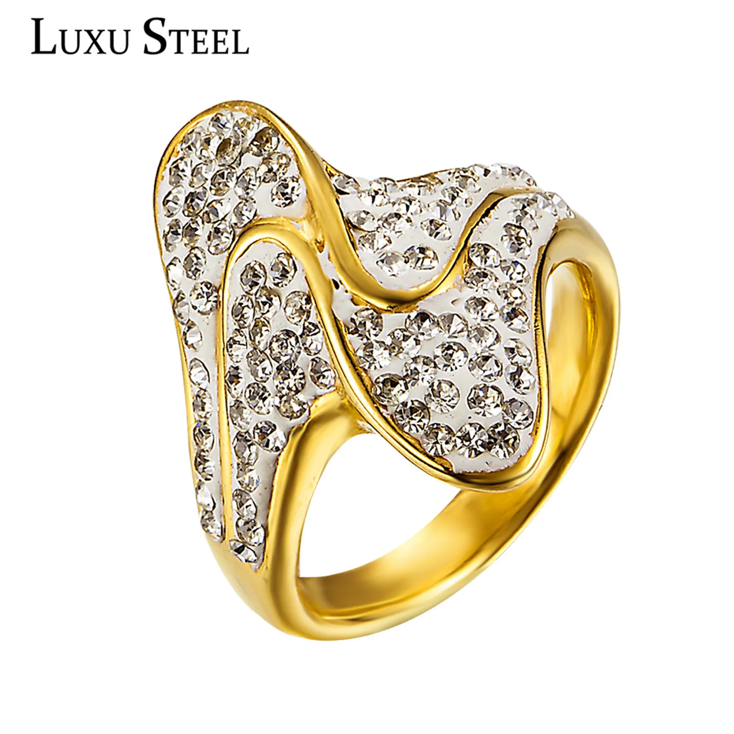 Женские свадебные аксессуары LUXUSTEEL обручальные кольца золотого цвета с