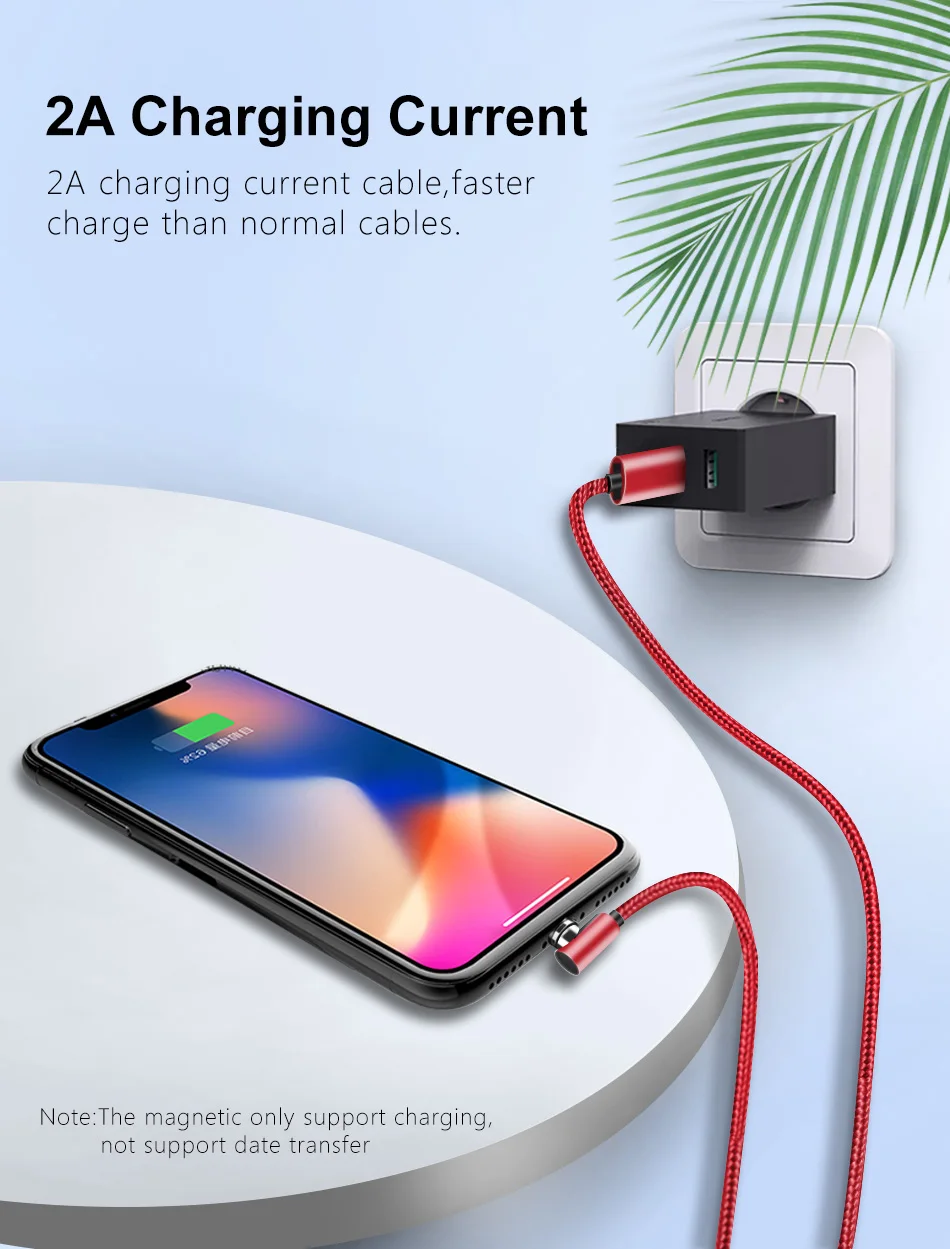 ACCEZZ Магнитный кабель для iPhone X XS MAX XR 8 Быстрая зарядка Micro usb type C для samsung S10 Магнитный зарядный телефонный кабель шнур 2 м