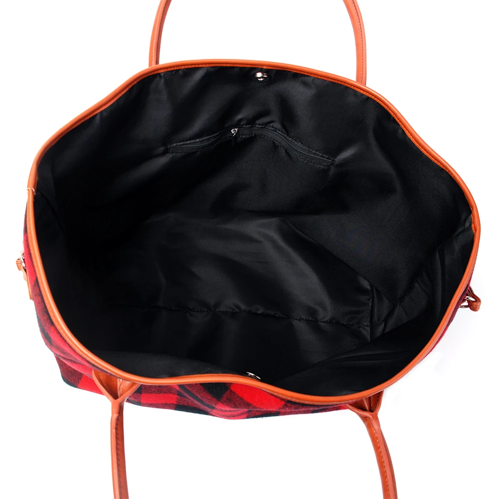 10 шт. клетчатая сумка тоут из искусственной кожи с ручкой кожи|Сумки ручками| |