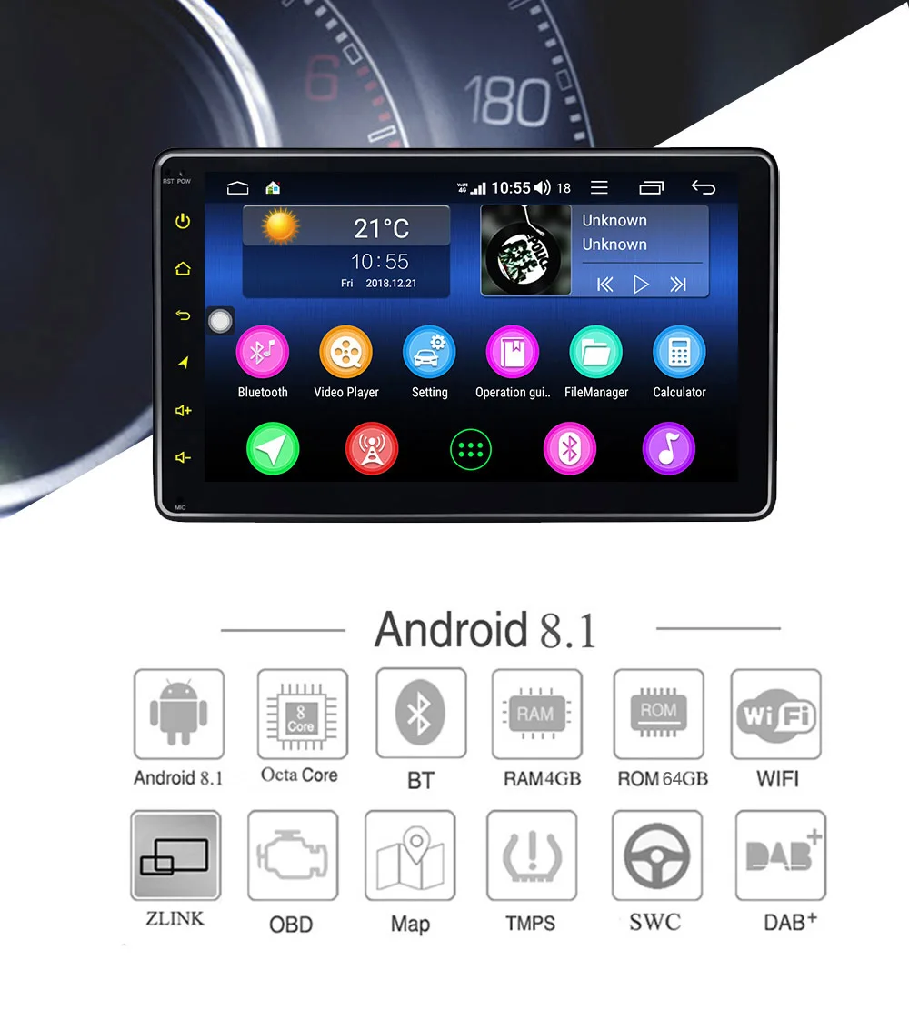1280*720 " 1 din Android автомобильный Радио автомобильный мультимедийный плеер gps/Авто Радио/Автомобильный dvd-плеер/DSP Carplay быстрая загрузка Bluetooth