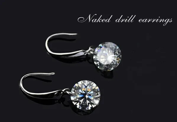 Женские серьги гвоздики из серебра 30% пробы с фианитом 8 мм|earrings jewelry|earrings giftearrings