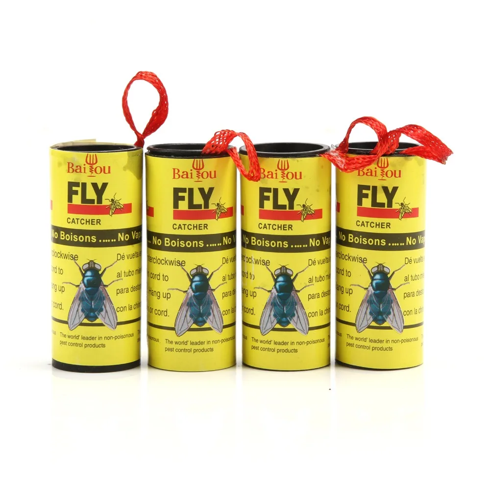 4 рулона клейкой бумаги для устранения мух насекомых Жуков домашняя клеевая