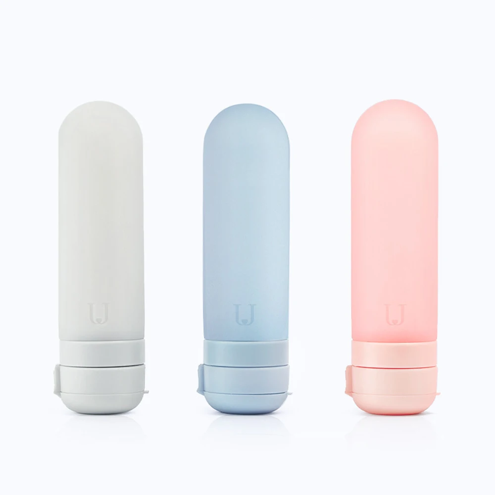 Blue Pink Gray 3 шт./компл. Xiaomi Youpin U путешествия под бутылки силиконовый Портативный легкая мягкая и приятная на ощупь ткань; безопасный 50 мл/шт. для Семья дорожная сумка - Цвет: Blue Pink Gray