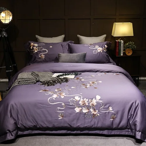 bedding set 3 Роскошный Египетский хлопок queen King size Постельный набор серый коричневый комплект постельного белья простыня пододеяльник parrure de lit Juego de cama - Цвет: bedding set 3