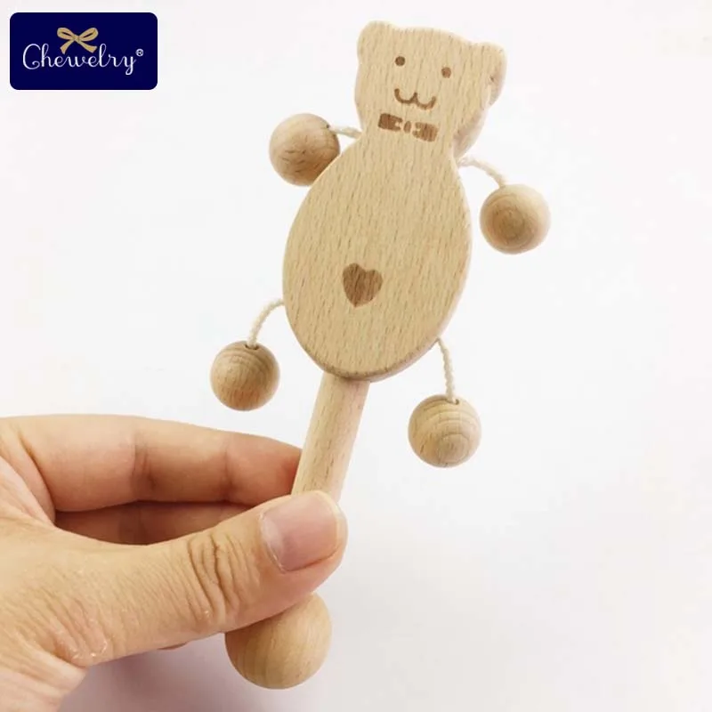 rattle Детские погремушки, деревянный колокольчик, без краски, Прорезыватель для кормления, деревянные детские игрушки-погремушки, головоломки, игрушки для новорожденных, детские товары - Цвет: rattle