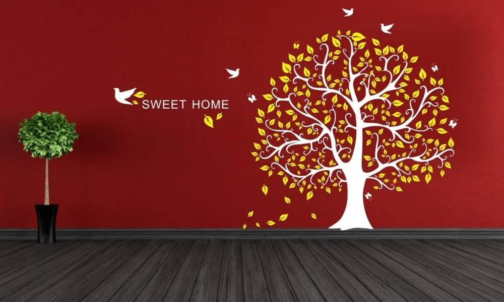 

New Jungle Tree Birds wall stickers Decal Removable Kids Art Vinyl Decor DIY Wallpaper Artistic Design Wall Tattoo Mural SA391