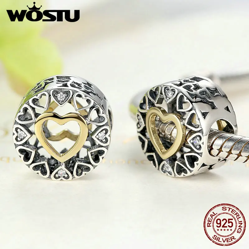 WOSTU Новая коллекция Loving Circle Beads Подвески для изготовления ювелирных изделий из натуральной 925 пробы серебра BLC050