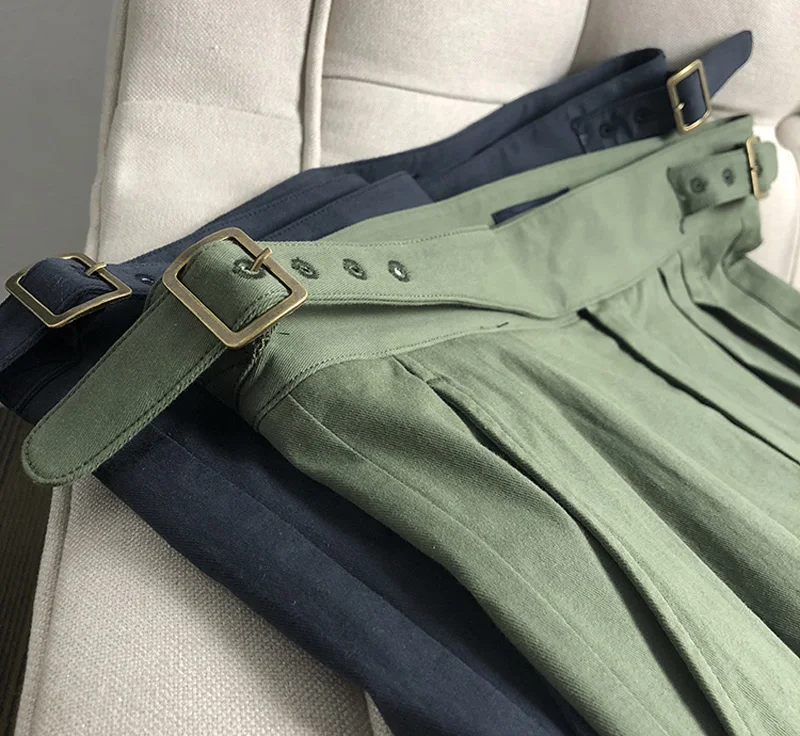 Мужские Винтажные шорты Chino Классические летние свободные в британском стиле