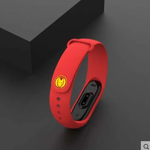 red No.3 avengers marvel For Xiaomi Mi Band 4 3 2 Bracelet Strap Miband 3 2 Strap Wristband Band For Mi Band 2 3 4 Silicone - Цвет ремешка: red No.3