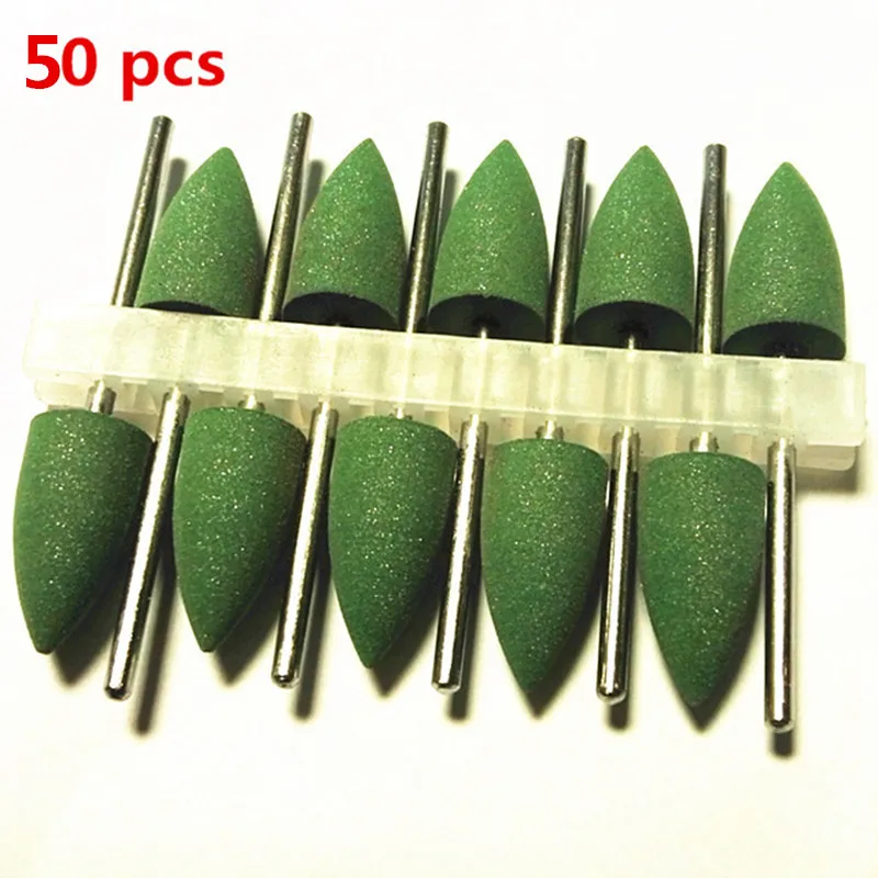 

50pcs Dental Lab SILICONE Rubber Polishers Diamond polishing Burs 2.35mm Shank
