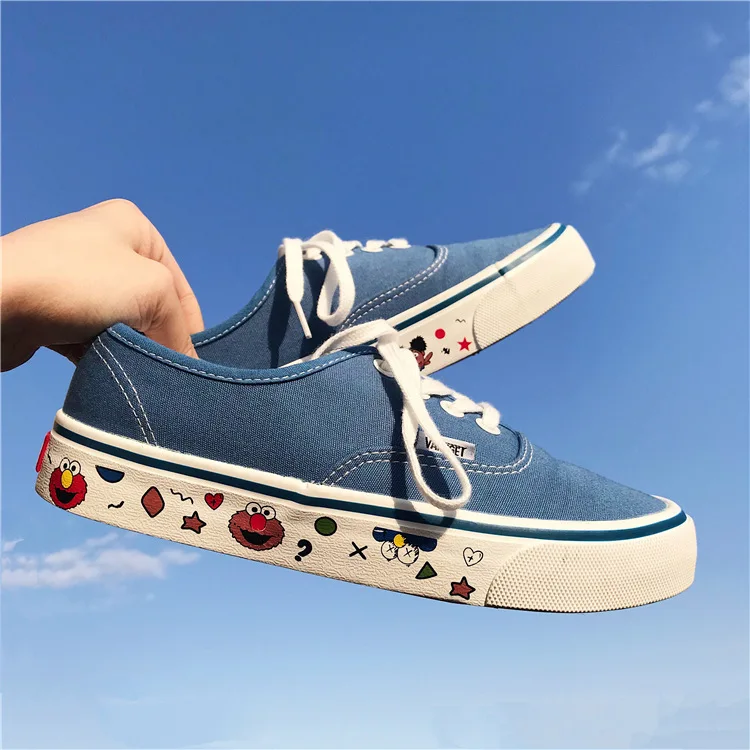 Ulzzang/Женская парусиновая обувь; лоферы на плоской платформе; Вулканизированная обувь; женские повседневные туфли-лодочки; нейтральные классические дизайнерские брендовые кроссовки