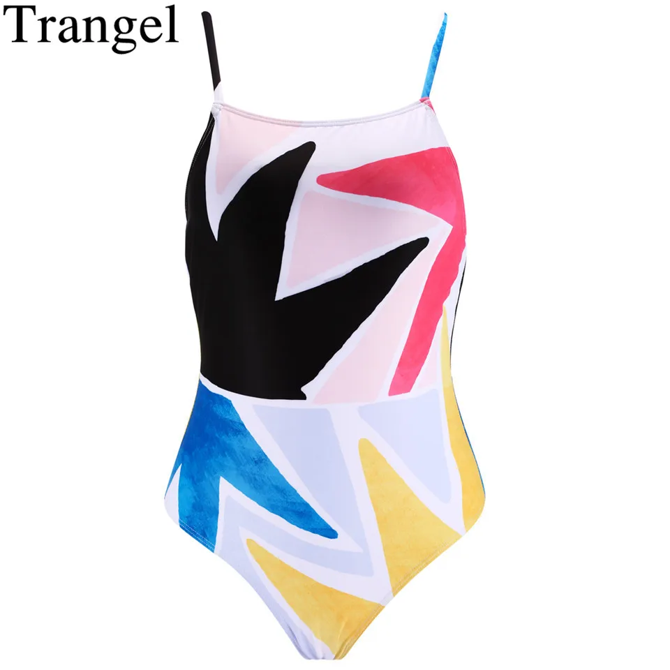 Trangel цельный купальный костюм с открытой спиной пуш ап купальник высоким вырезом