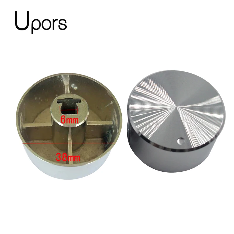 

4Pcs/Set Gas 6mm Switch Button Rotary Switch Control Kitchen Tools Plating Cooker Oven Metal Zinc Alloy Round Knob with Chrome