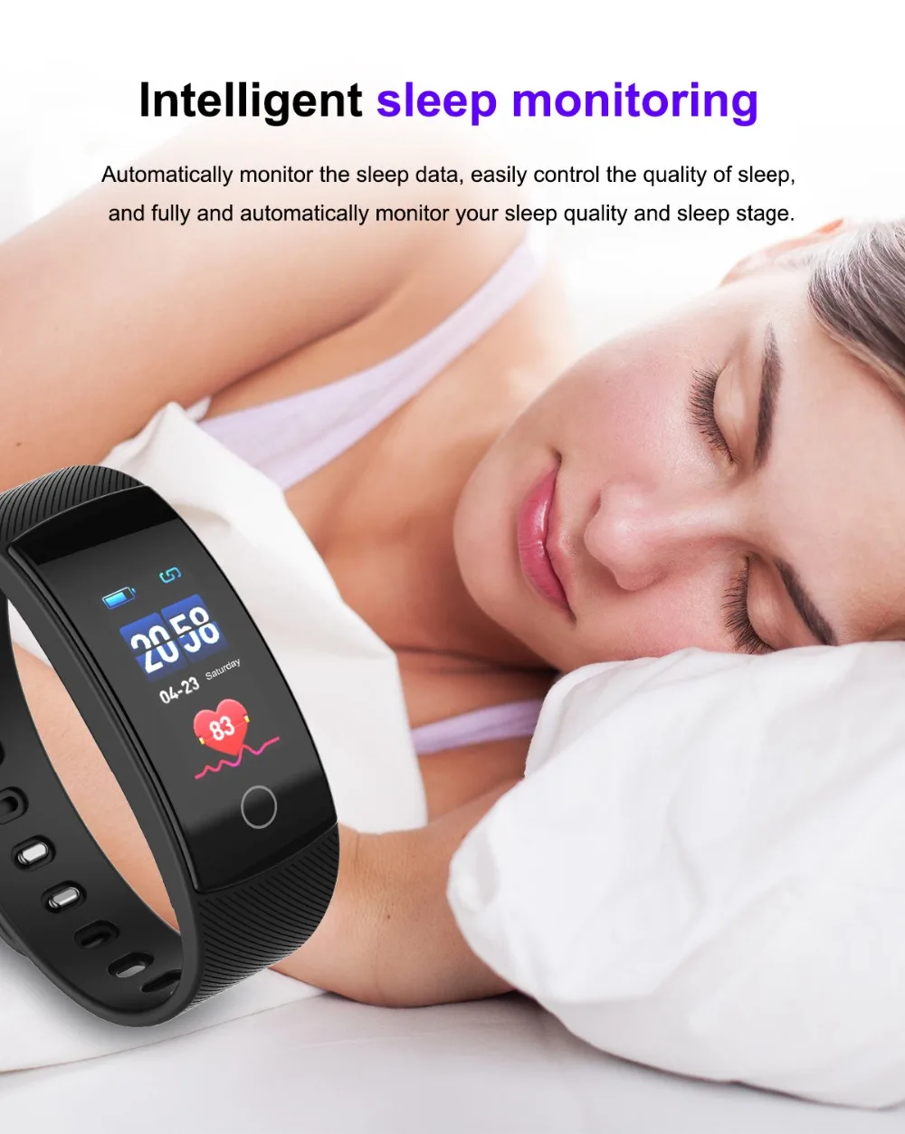 Timethinker Bluetooth Smart Bracelet Fitness Watch Reloj Wristband Blood Pressure Heart Rate Monitor QS80 Plus pk Y5 Smartband |