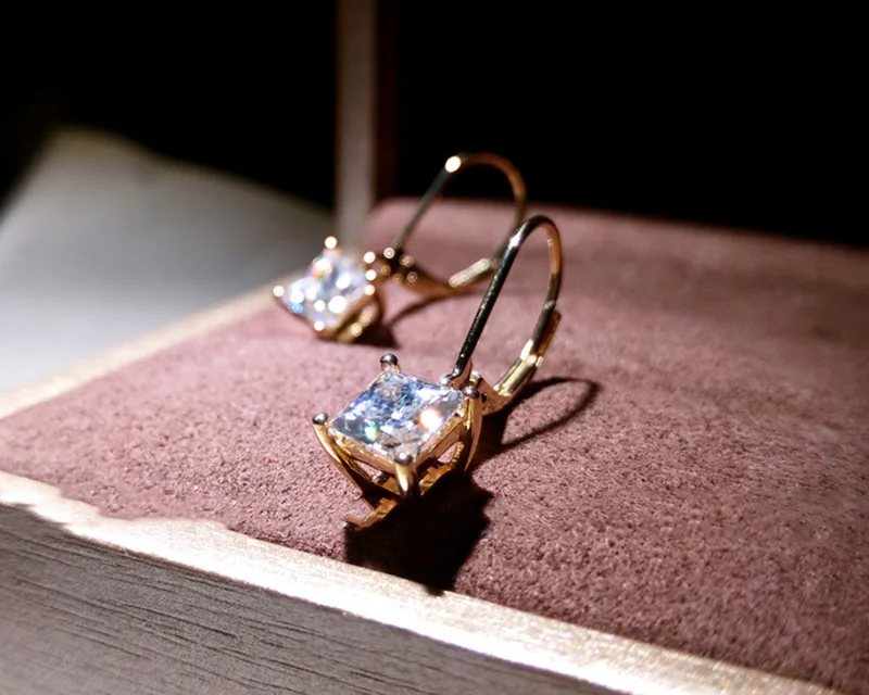 18K золото пара сережек 1CT D цветные Серьги с муассантом для женщин M-0.13 | Украшения и