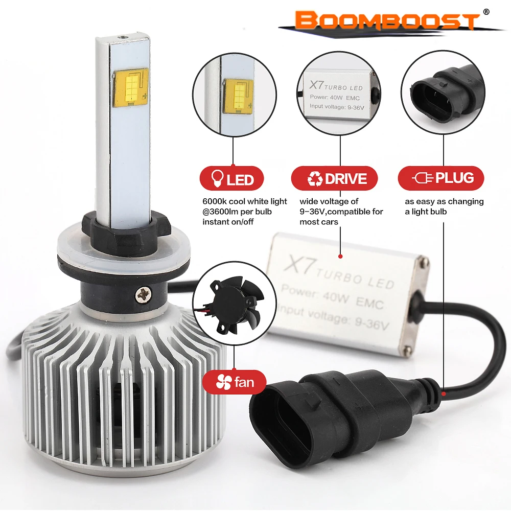 1 пара 80 Вт-120W X7 H7 H13 9004 Авто светодиодный головной светильник 6000K Высокое Мощность