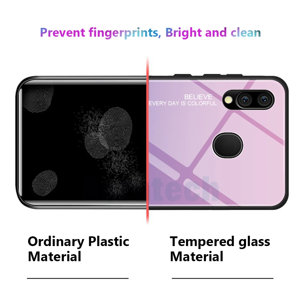 

Case For Samsung Galaxy S10 Plus M20 M205 S10e M10 M105 Gradient Tempered Glass Case Soft Silicone Frame Hard Glass Back Cover