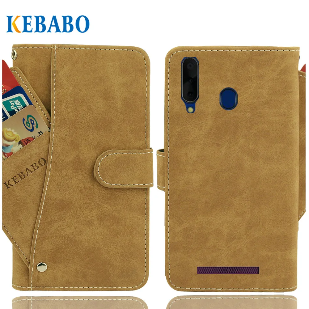 

Vintage Leather Wallet Prestigio S MAX Case 6.1" Flip Luxury 3 Front Card Slots Cover Magnet Stand Phone Protective Bags