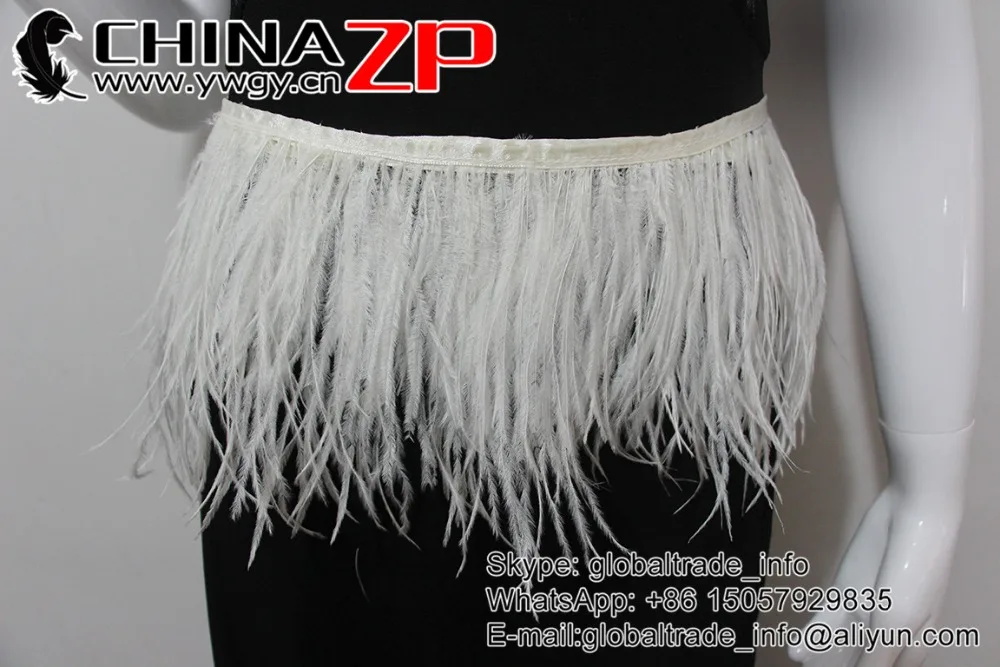 Отбеленные белые Страусиные перышки на лентах Розница от китайского