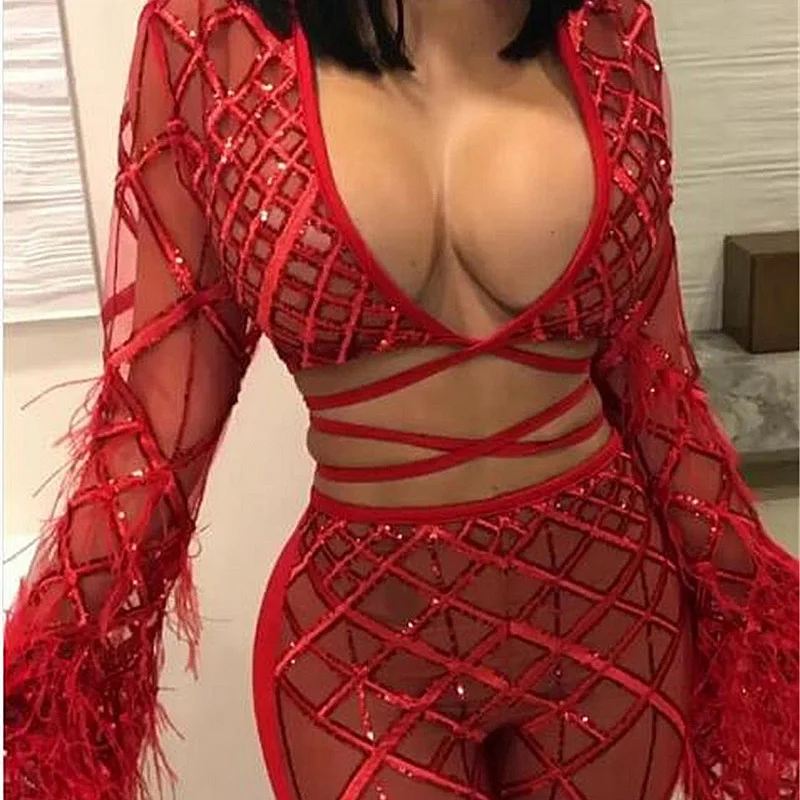 DRESSMECB 2018 Новый Модный женский комбинезон Дамский Сексуальный Комбинезон с