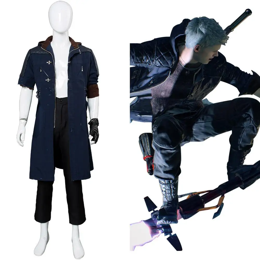 

Костюм для косплея черного цвета DMC 5, полный комплект, куртка DMC, костюм для взрослых на Хэллоуин, карнавал, вечеринку, для мужчин и женщин