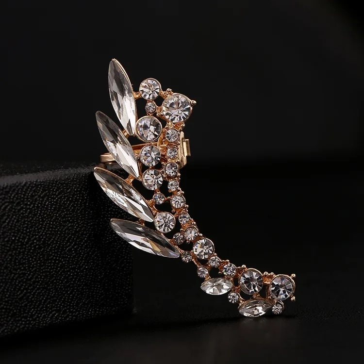 Модные серьги каффы с прозрачными кристаллами Женские Ювелирные изделия