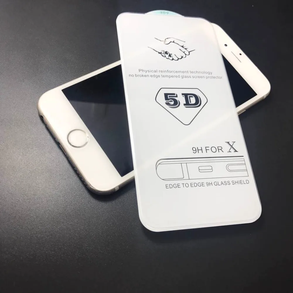 Лучшее качество полное покрытие закаленное стекло 9H для iPhone X Xs XR 11 Pro 6 6S 7 8 Plus 5D