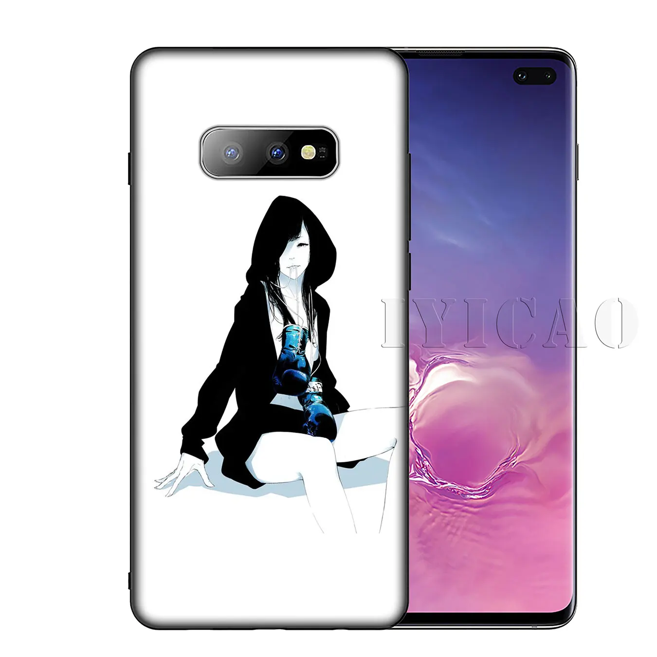 Cartoon Boxing Girl Gloves Pattern tpu Soft Silicone Phone Case for Samsung Galaxy S20 Ultra S10 Lite S9 S8 Plus S6 S7 Edge S10e |