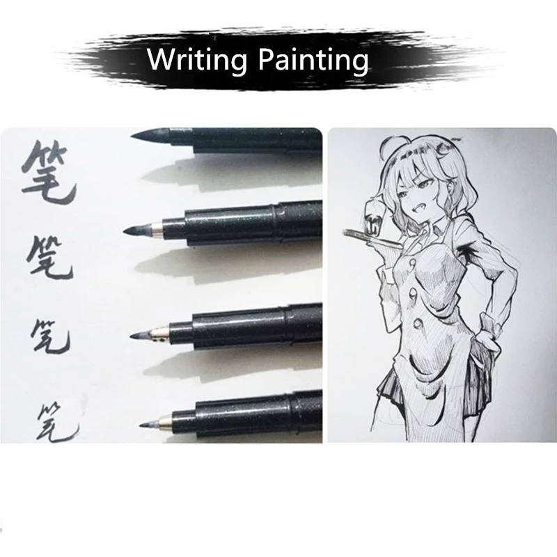 Средний Painting кисть для рисования черные чернила комикс художника подписи Китайская каллиграфия ручка для школы офиса канцелярские принадлежности