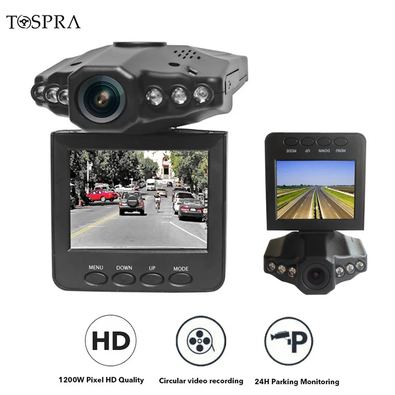 Автомобильный видеорегистратор TOSPRA 2 5 дюйма Full HD 1080P|Видеорегистраторы| |