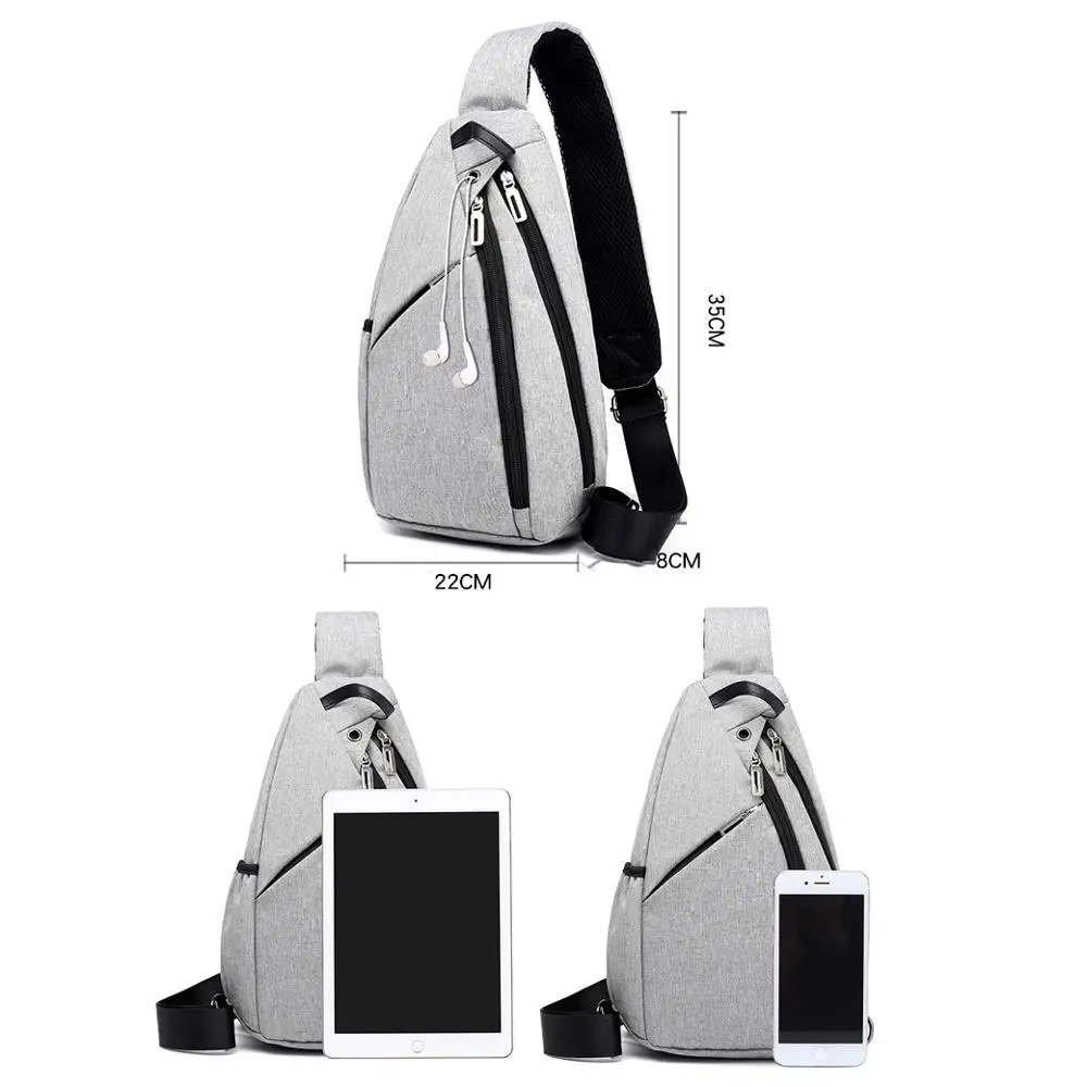 Модные сумки через плечо для мужчин 2020 серая дорожная сумка мессенджер наушников