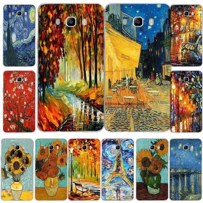 Мягкие чехлы для мобильных телефонов из ТПУ для samsung Galaxy A3 A5 A7 J1 J2 J3 J5 J7 с изображением подсолнуха Винсента Ван Гога