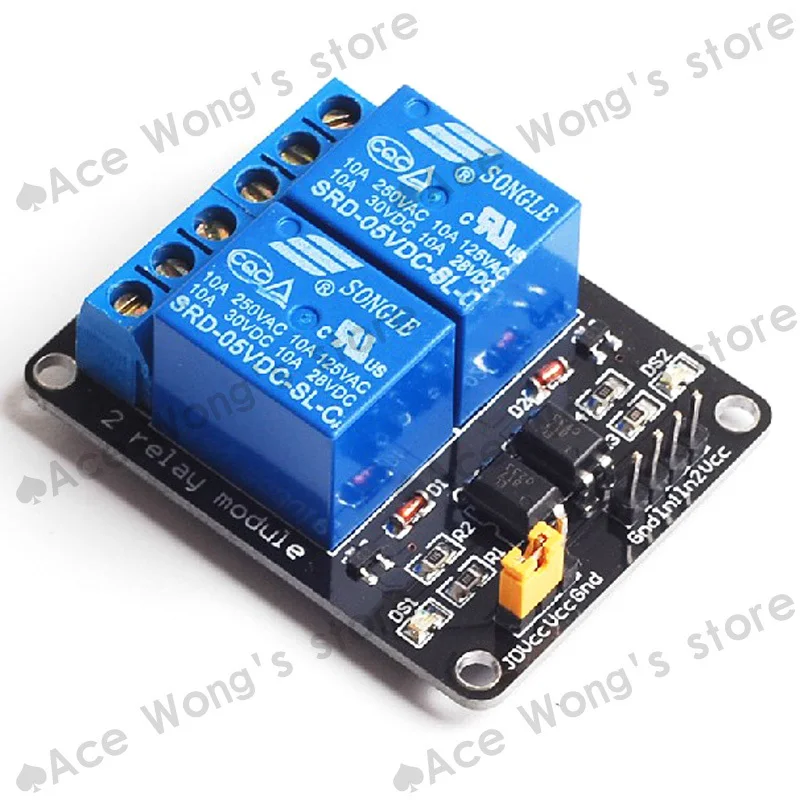 

30pcs/lot 2-channel New 2 channel relay module relay expansion board 5V low level triggered 2-way relay module