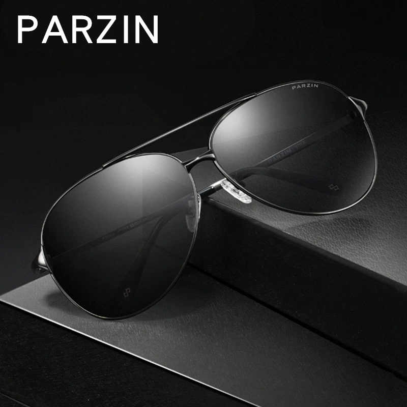 PARZIN Поляризованные Солнцезащитные Очки Мужчины Классический Пилот Для Вождения