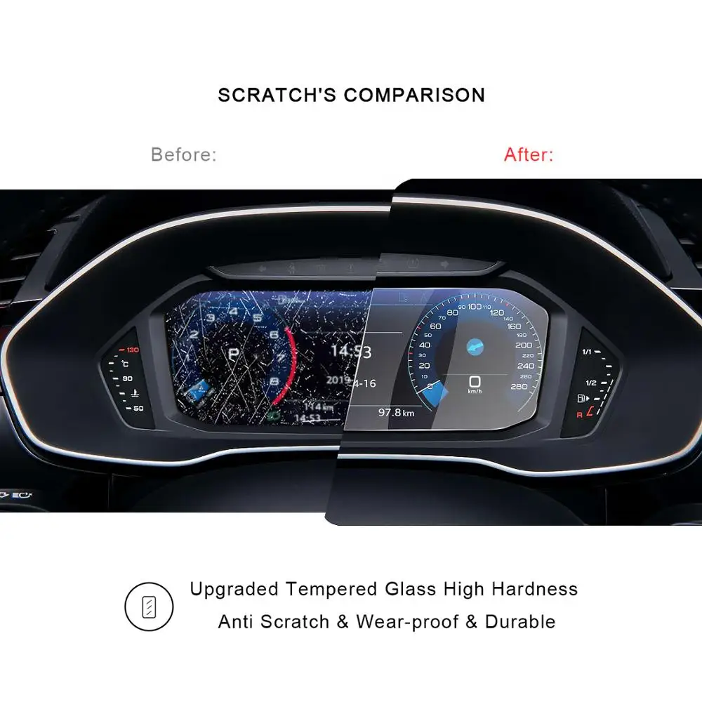 RUIYA Защитная пленка для экрана для Audi Q3 F3 Virtual Cockpit 10,25 дюймов жидкокристаллическая приборная панель экрана, 9H защитная пленка из закаленного стекла